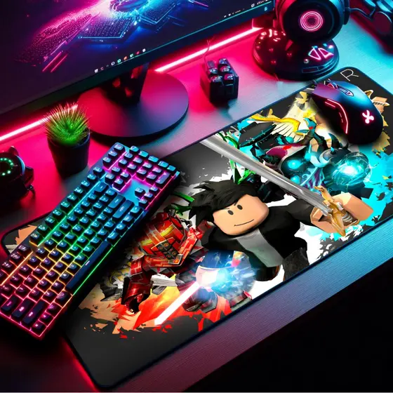 Mouse Pad Gamer Estampas Blox Premium Antiderrapante com Borda Costurada Diversos Tamanhos