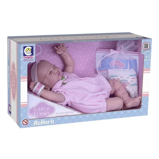 Boneca Bebê Reborn Classics Menina Cotiplás Presente Infantil Brinquedo Menina Criança
