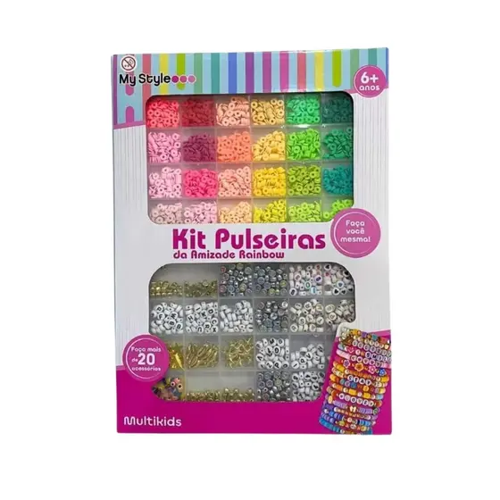 Brinquedo Infantil Kit Pulseiras da Amizade My Style G Rainbow Multikids - BR2316