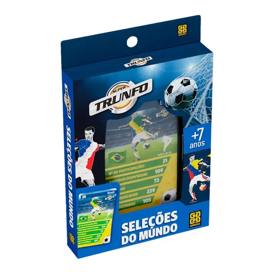 Brinquedo Infantil Jogo de Cartas Super Trunfo Seleções do Mundo Grow - 04282