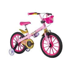 Bicicleta Infantil Aro 16" Princesas Disney Rodinhas Garrafinha Nathor - 101250160009
