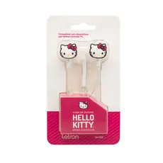 Fone de Ouvido Hello Kitty Intra Auricular com Fio e Microfone Letron Leonora - 94425