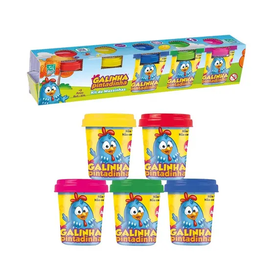 Brinquedo Infantil Galinha Pintadinha Kit De Massinhas Com 5 Potes Super Toys - 614