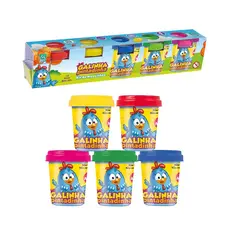 Brinquedo Infantil Galinha Pintadinha Kit De Massinhas Com 5 Potes Super Toys - 614