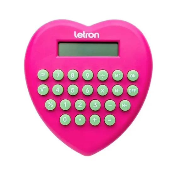 Calculadora 8 Dígitos Coração Rosa Letron Leonora - 99339