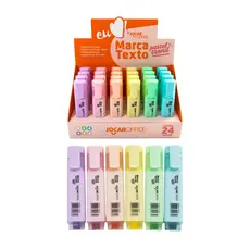 Caneta Marca Texto Cores Pastel Trend Display com 24 Unidades Jocar Office Leonora - 96138