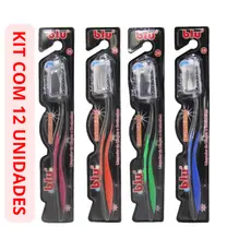 Pacote c/12 Escova Dental com Limpador de Língua Macia