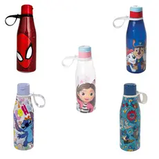 Garrafa Infantil Personagens 550ml - Stitch - Homem Aranha - Patrulha Canina - Gabby