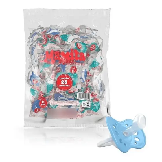 Chupeta Premium Bico Ortodôntico Silicone Chato C/ 25 Unds Atacado