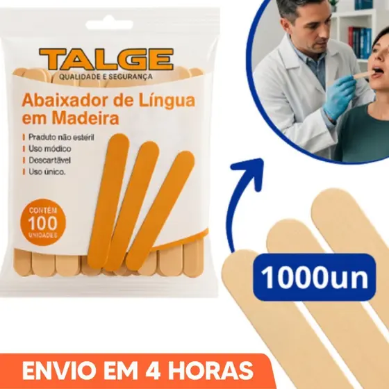 Abaixador De Língua Espátula Depilação Em Madeira Talge