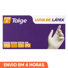 Luva de Látex Descartável Branca Com Pó 100un Talge