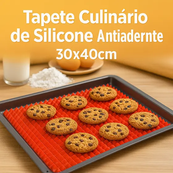 Tapete Culinário de Silicone Antiaderente 30x40cm – Reutilizável e Resistente ao Calor