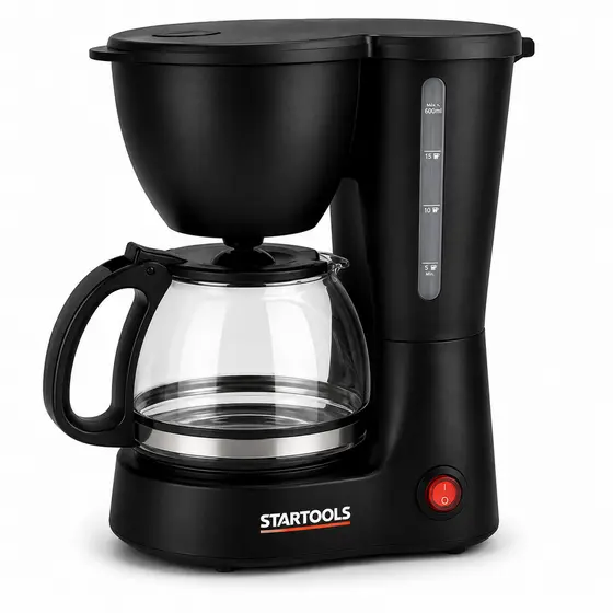 Cafeteira Elétrica Preta 127V Ou 220V Compacta Com Jarra De Vidro E Filtro Removível