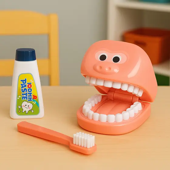 Kit de Higiene Bucal Infantil Brinquedo Dentista – Escova, Pasta e Dentes