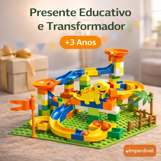 Pista Dinossauro Infantil 130 Peças Labirinto Montar Brinquedo Educativo Criatividade STEM