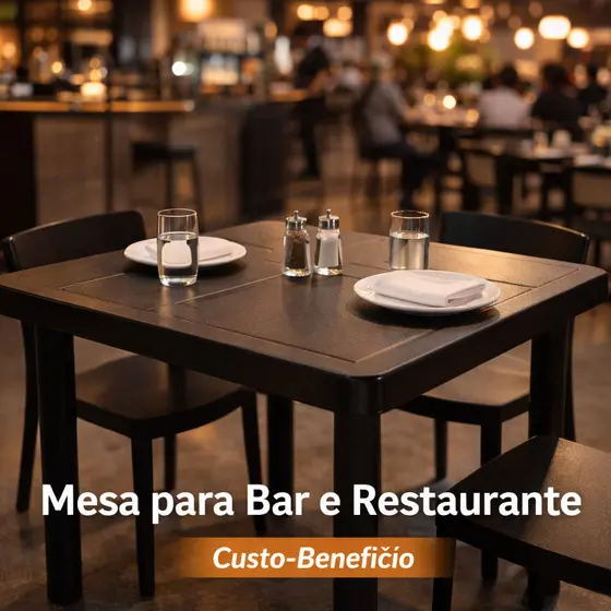 Mesa Plástica Quadrada 70×70 Reforçada – Ideal Cozinha, Área Externa, Jardim e Piscina