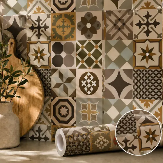 6 Metros Papel de Parede Cozinha Lavavel Azulejos Adesivo Impermeável Autocolante