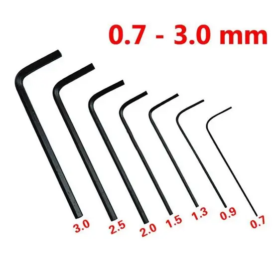 Chave Allen Multifuncional , 7 Peças , 0.7/0.9/1.3/1.5/2/2.5/3mm , Conjunto De Ferramentas Para Reparo De Bicicletas Dom