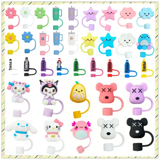 1pcs Desenho Animado Sanrio Palha 30 E 40 Compatível Com A Cabeça De silicone Reutilizável Tampa Protetora Para Beber