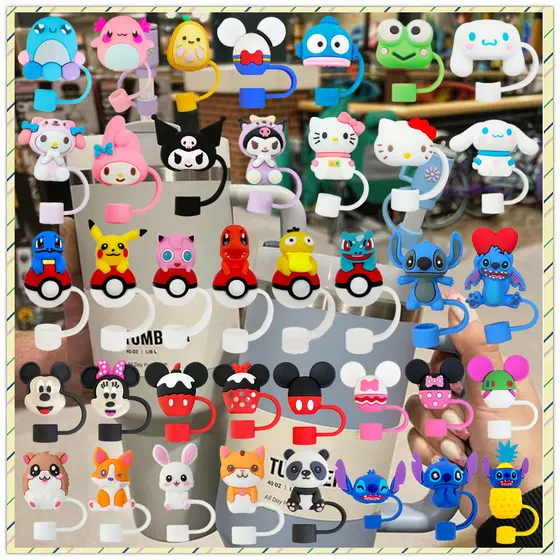 1 Peça Tampa De Palha De 10 Mm Dos Desenhos Animados Disney Sanrio Compatível Com Stanley 30 E 40 Onças Copo De Silicone
