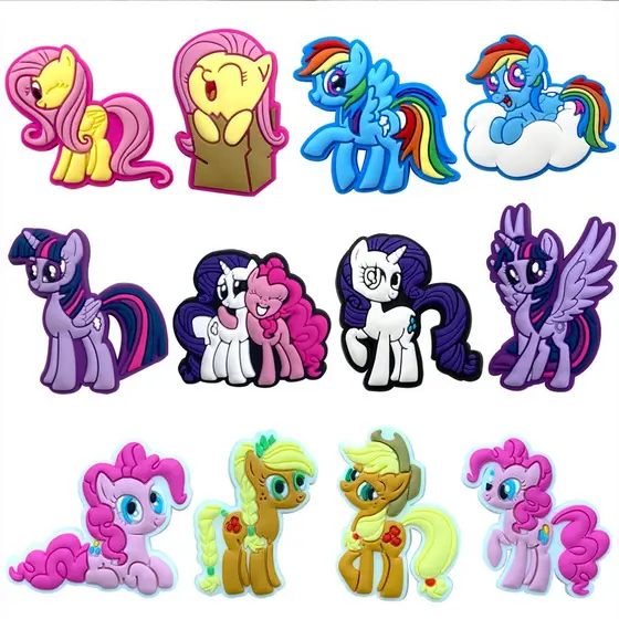 Quente 1 Pçs Encantos De Sapato De Pônei Pino Dos Desenhos Animados Acessórios Decorar Chinelos Sandálias Fivela Present
