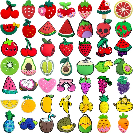 1 Pçs Encantos De Sapato De Frutas Dos Desenhos Animados Pino Acessórios Decorar Chinelos Sandálias Fivela Presentes Adu
