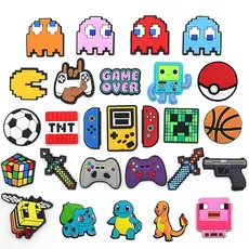 Jogo Dos Desenhos Animados Bonito 1 Pçs DIY Sapato Encantos Personagem Bola PVC Acessórios Caber Olhos Tamancos Engraçad