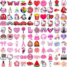 Quente 1 Pçs Série Rosa Sapatos Encantos DIY Tamancos Sapato Aceessories Sandálias Pinos Chinelos Decoração Crianças Pre