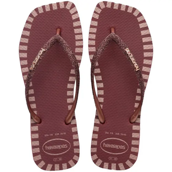 Chinelo Havaianas Slim Square Glitter Contour