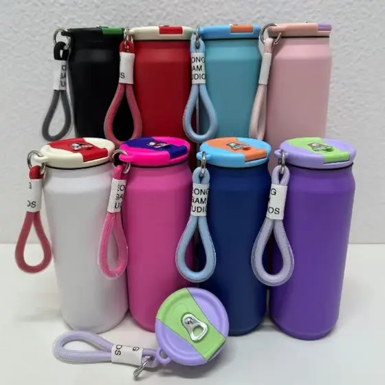 copo térmico de aço inoxidável Macaron copo de carro de grande capacidade tinta de borracha lata de Cola 500ML