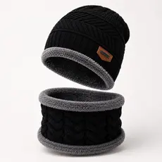 Gorro Touca + Cachecol Forrado Lã Pelinho Quente Inverno Frio Masculino Feminino