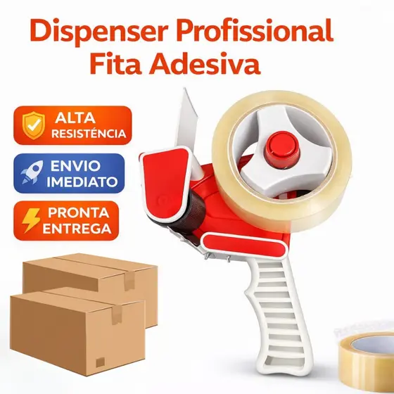 Aplicador Fita Adesiva Embalagens Pacote Profissional Dispensador Manual Durex Para Caixas Embalagem