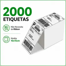2000 Etiqueta Termica Adesiva Resma 10x15 cm Branca E-Commerce Envios Embalagens  Zebra Elgin Tomate