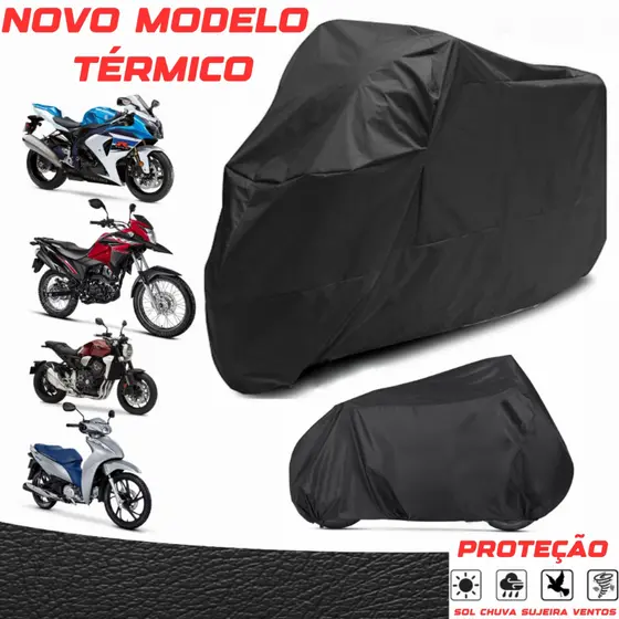 Capa Protetora Moto Proteção UV - Forrada e Impermeável - Couro Sintético Resistente - Duradoura