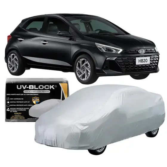 Capa Cobrir Carro HB20 Hatch Lona Protetora Impermeável Sol e Chuva