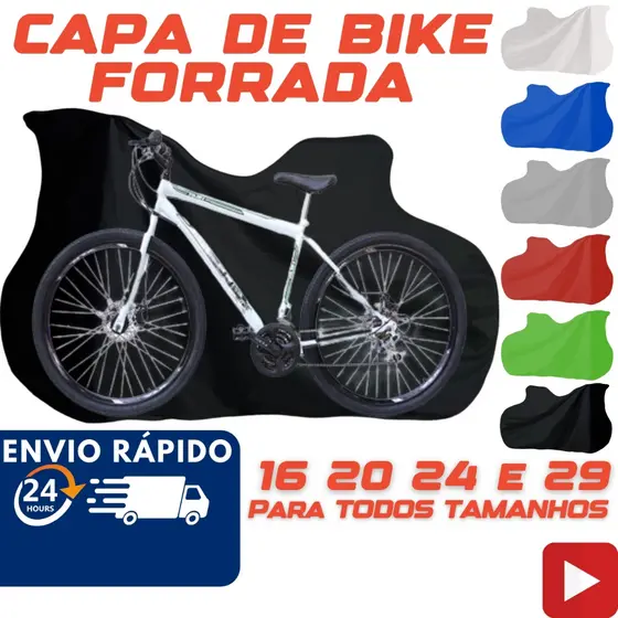 Capa Pra Bike de Couro Cobrir Bicicleta Aro 16 até 29 100% Impermeável Protege Sol Chuva Poeira
