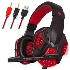 Fone de Ouvido Headset Com Fio Gamer RGB Led Usb P2 Com Microfone Para Pc Ps4 Xbox Knup Kp-397