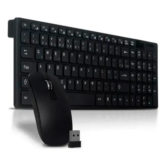 Kit Teclado Wireless Ultra Fino + Mouse + Capa Protetora Sem Fio Confortável E Silencioso