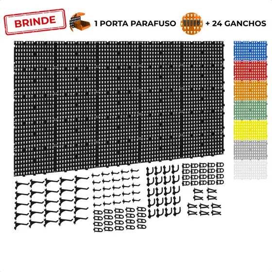 Painel Suporte Porta Ferramentas Organizador Parede Perfurado 87x148 + Brindes