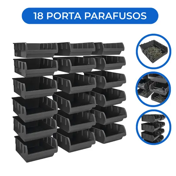 Porta Parafuso 18 Caixas Plastica Organizadoras Gaveteiro Ferramentas