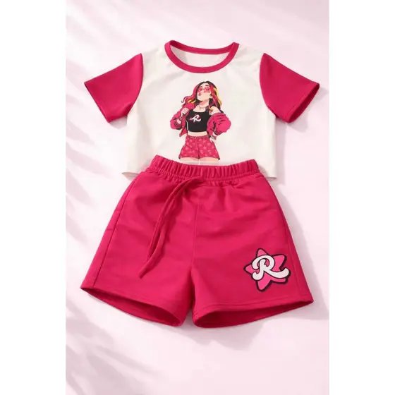Conjunto infantil e juvenil Emily Vick blusa +short saia