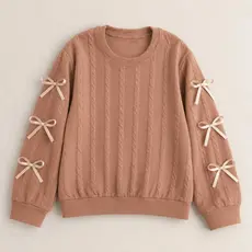 Blusa Infantil menina manga longa comprida lacinhos moda detalhe lacinhos frio inverno