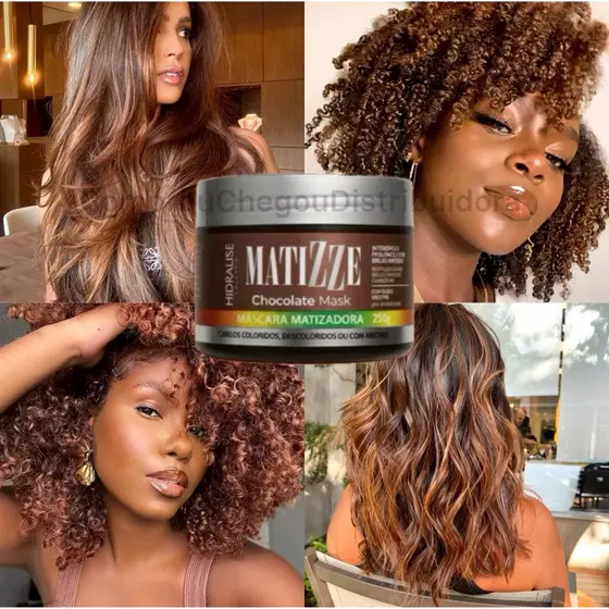 Máscara Tonalizante Avelã Chocolate Matizadora 100% Natural MATIZZE HIDRALISE Sem Amônia
