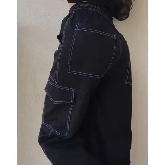 Calça Cargo Caqui,Preto, Bege Sarja Skate C/ Elástico unisex