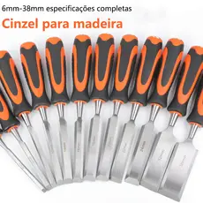 Jogo Formão Profissional 6-38mm para Entalhar Esculpir Madeira Ferramenta Marcenaria Resistente