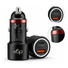Carregador Veicular Turbo 48W USB-C PD 30W QC 18W Tipo C iPhone Samsung Xiaomi DGX Premium Universal