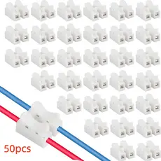 kit 50pcs Conector De Fio Led Sem Solda Tipo 2 Vias Branco