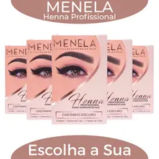 Henna Sobrancelha Menela Profissional 2,5 g Com Fixador - Escolha a Sua Cor