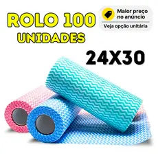 Pano Multiuso Para Limpeza Rolo Tipo Perfex Picotado 25X30 Reutilizável