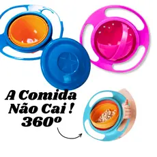 Prato Bebê 360° Antivazamento Giratório Mágico – Não Derrama, Não Cai, Refeição Sem Bagunça